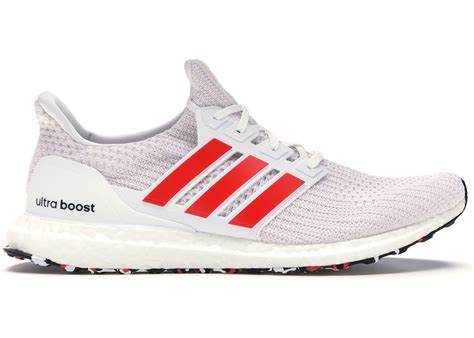 adidas Ultra Boost 4.0 Cloud White Active Red Men's 